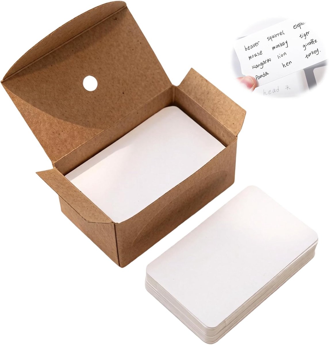 Gepersonaliseerde visitekaartjes 200 stuks - kraftpapier 350 g/m² - blanco - ideaal voor creatief gebruik - ShopVlot