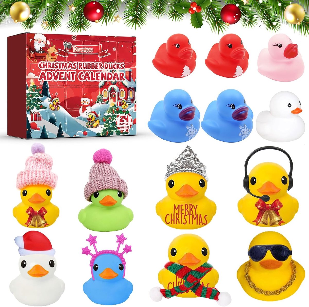 Adventskalender eend - Squeaky mini-eenden - Perfect kerstcadeau voor kinderen - Verrassingen voor jongens en meisjes - ShopVlot