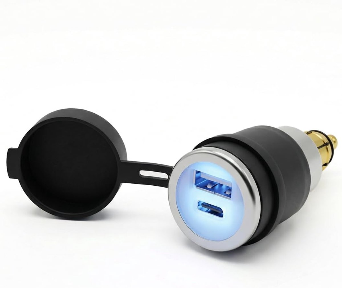 USB lader DIN type H - Type C Mini - Voor BMW, Ducati, Triumph - Snel opladen op motoren - ShopVlot
