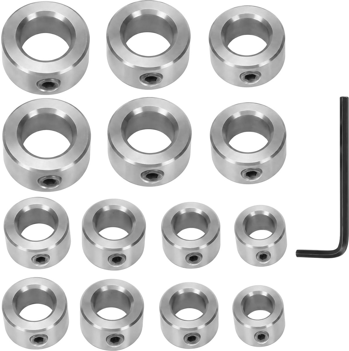14 Pcs Depth Stop for Drilling, 0.118/0.157/0.197/0.236/0.315/0.394/12 mm Drilling Depth Limiter with Allen Wrench - ShopVlot