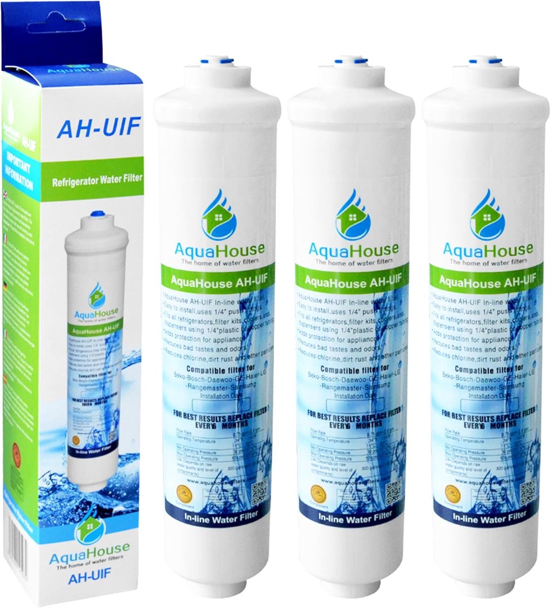 Waterfilter voor koelkast - extern filter - 3 stuks - compatibel met Samsung en LG - ShopVlot