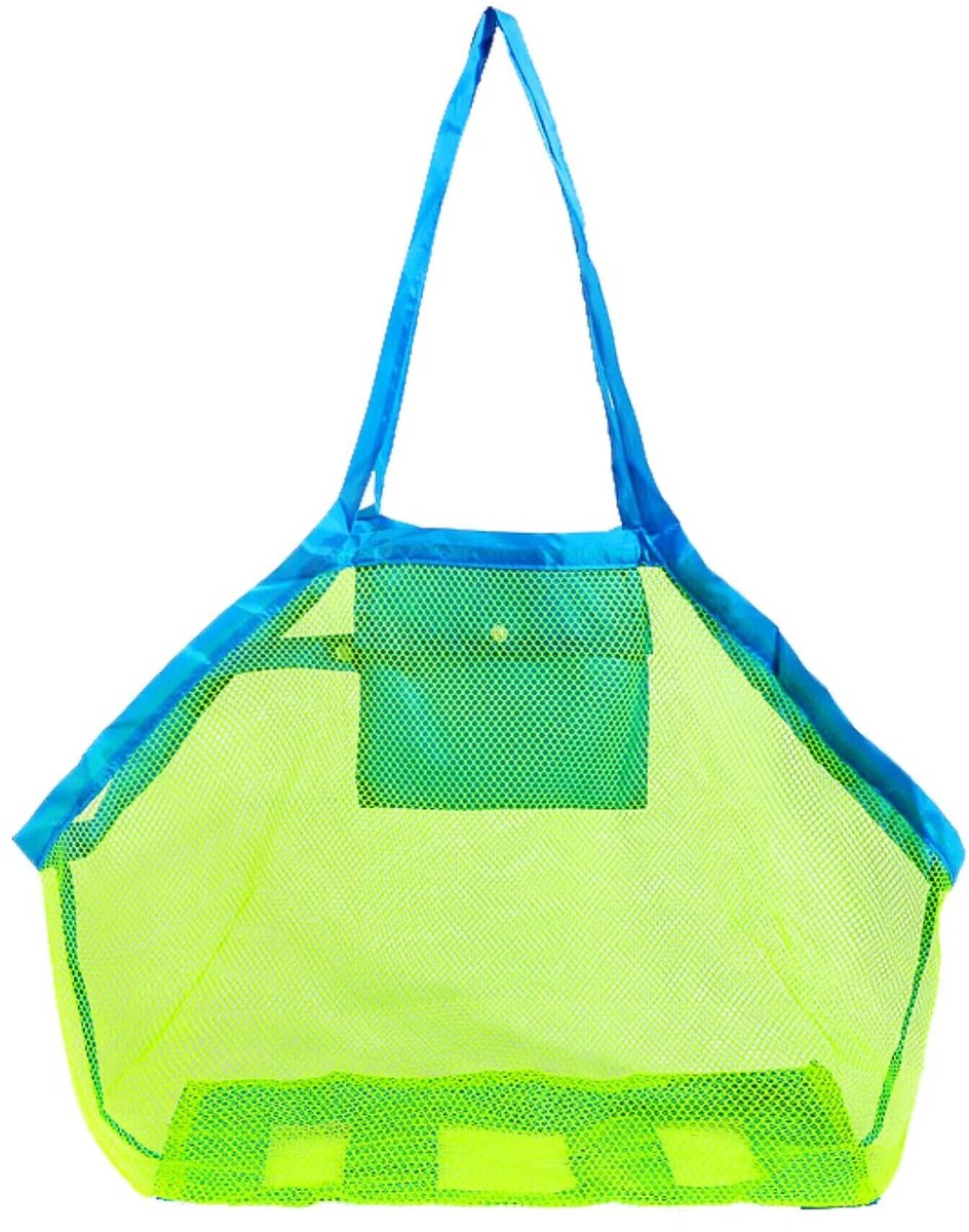 Herbruikbare strandtas 45 x 35 x 45 cm - lichtgewicht maill - opvouwbaar - ideaal voor speelgoed - ShopVlot