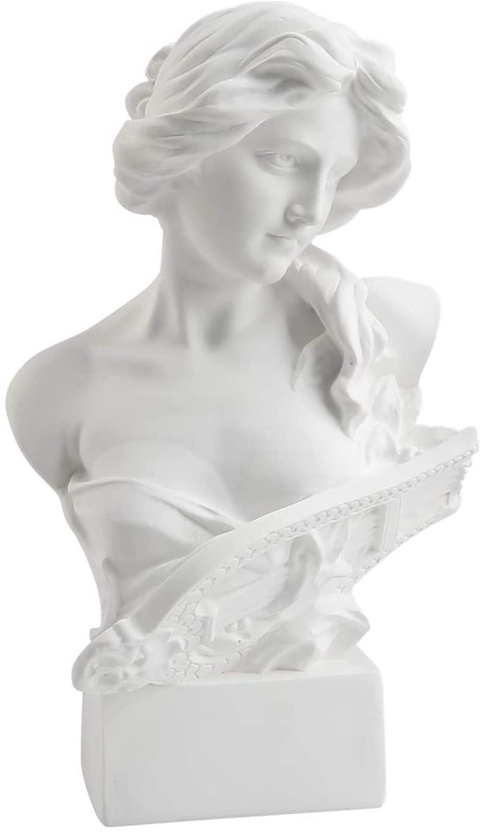 Griekse Mythologie Godin Buste Beeldje 15 cm - Artistiek Standbeeld voor Thuis en Kantoor Decoratie
