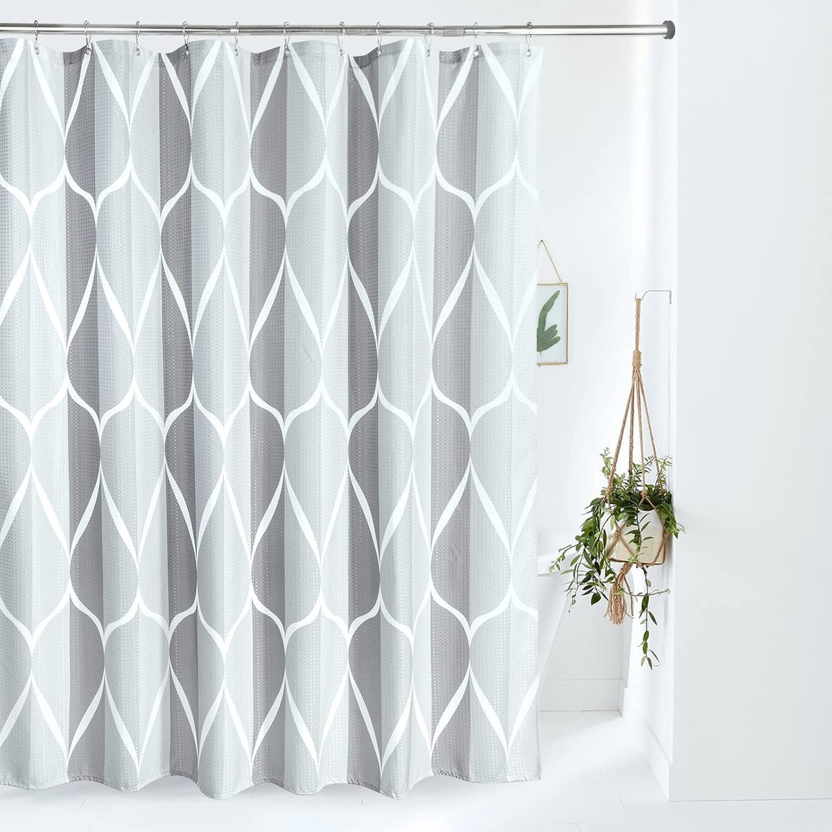 Douchegordijn Geometrisch 182 x 182cm - Waterdicht Polyester - Antimicrobieel - Houdt je badkamer schoon - ShopVlot
