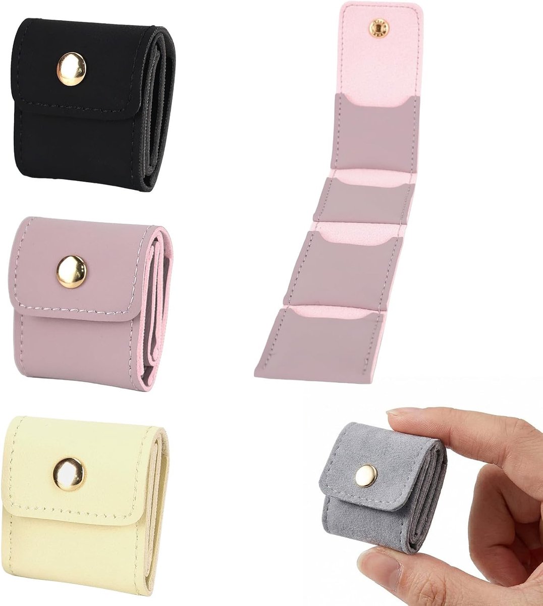 Reisjuwelenbox 4-laags - Faux leer - Tangle-vrij ontwerp - Perfect voor onderweg - ShopVlot
