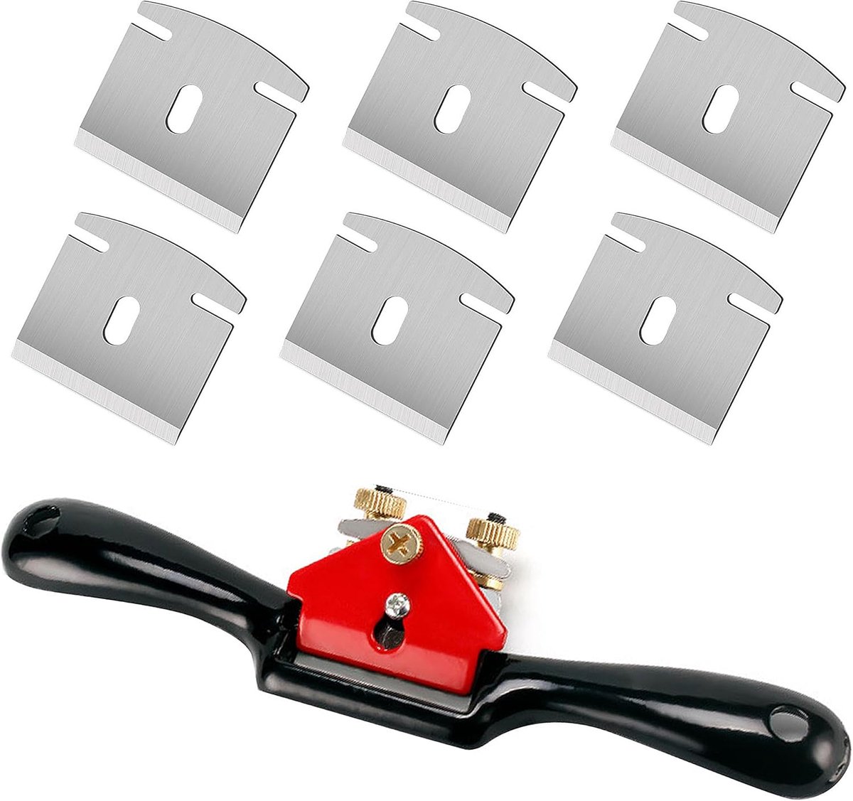 Handplaner 22,4 cm - verstelbaar - met 6 vervangbladen - ideaal voor houtbewerking - ShopVlot