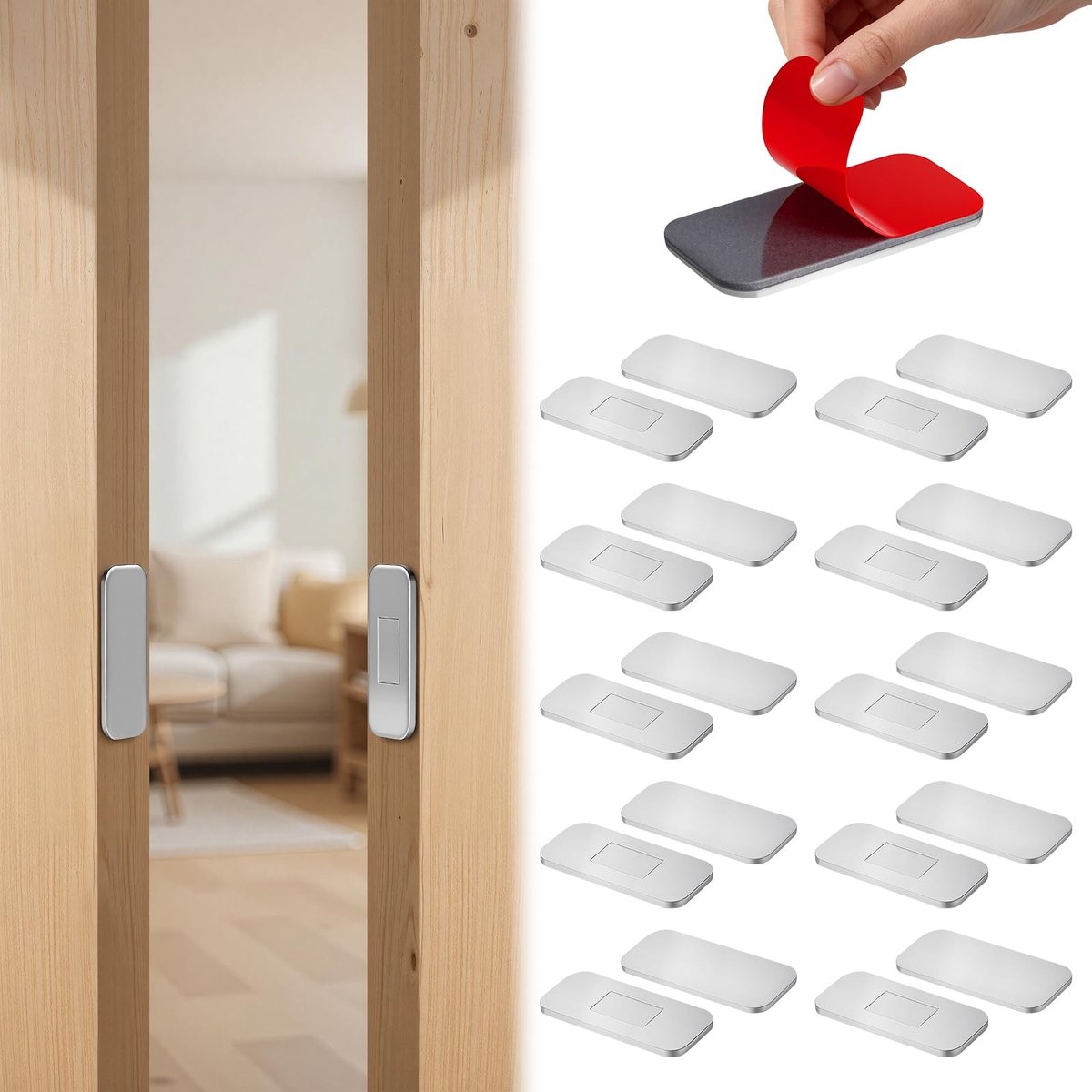 Solidchoice - 10 Stuks Ultrathin Deurmagneet met Sterke Aantrekkingskracht