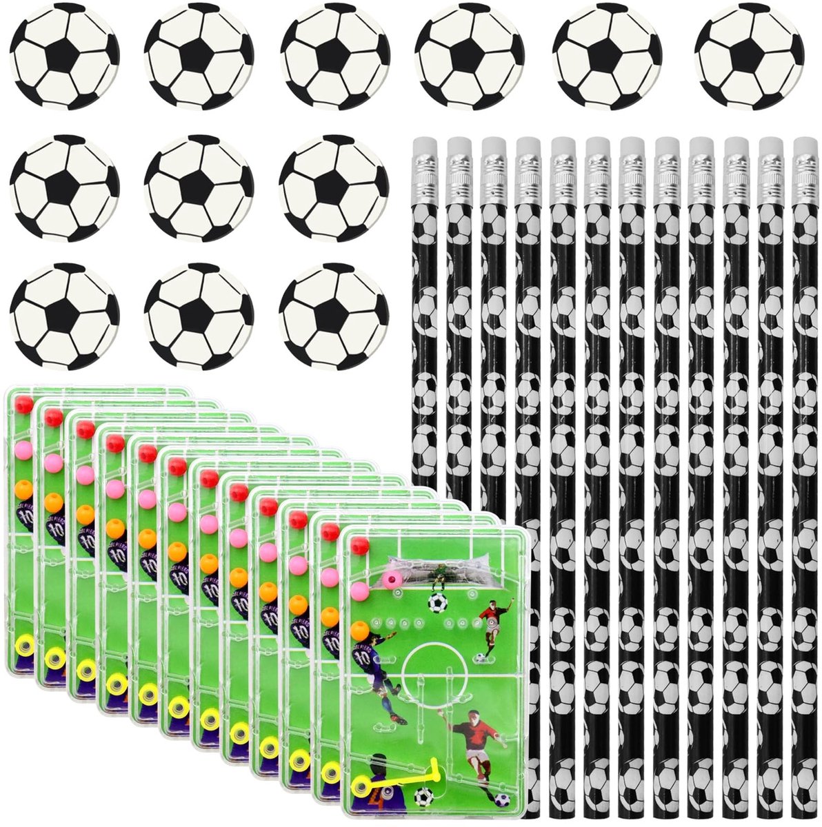 Solidchoice - Set van 12 Voetbalpotloden met Gum voor Kinderen