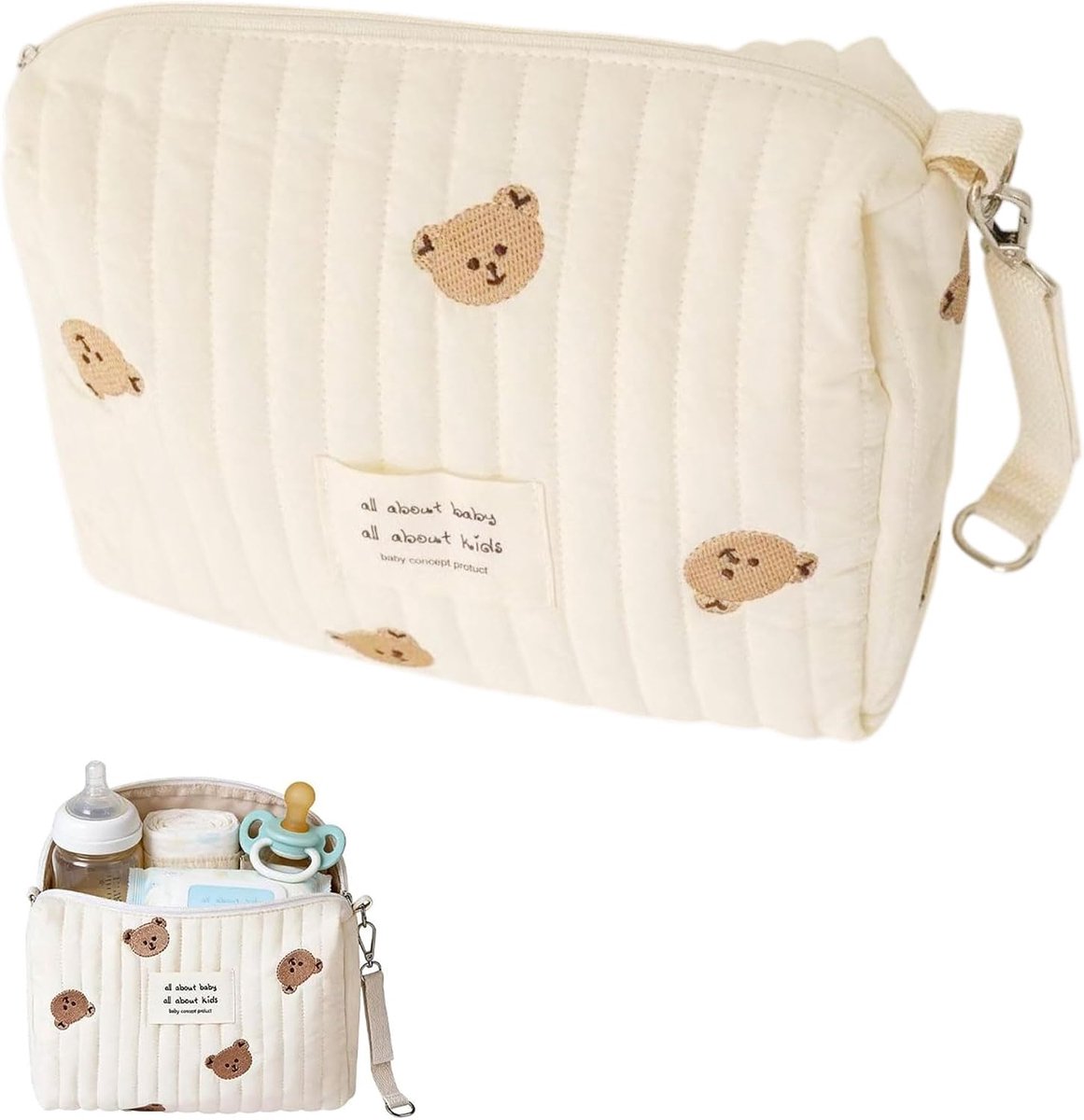 Mamaa tas voor kinderwagen 25 x 17 x 10 cm - luierrugzak - elegant borduurwerk - handige organizer voor onderweg - ShopVlot