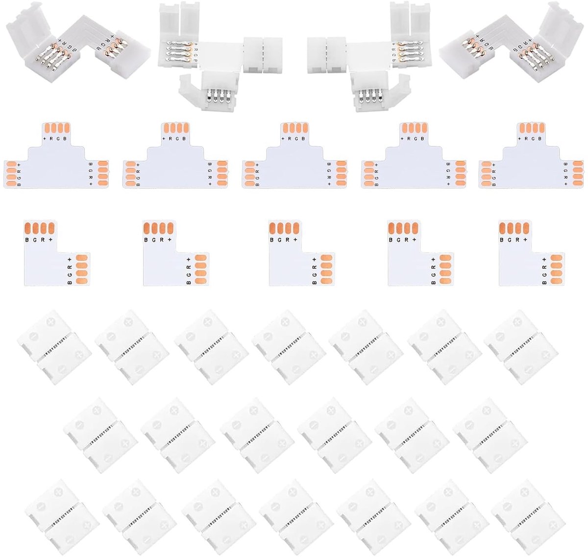 Solidchoice - 4-Pins Soldervrije LED Strip Connectoren Set