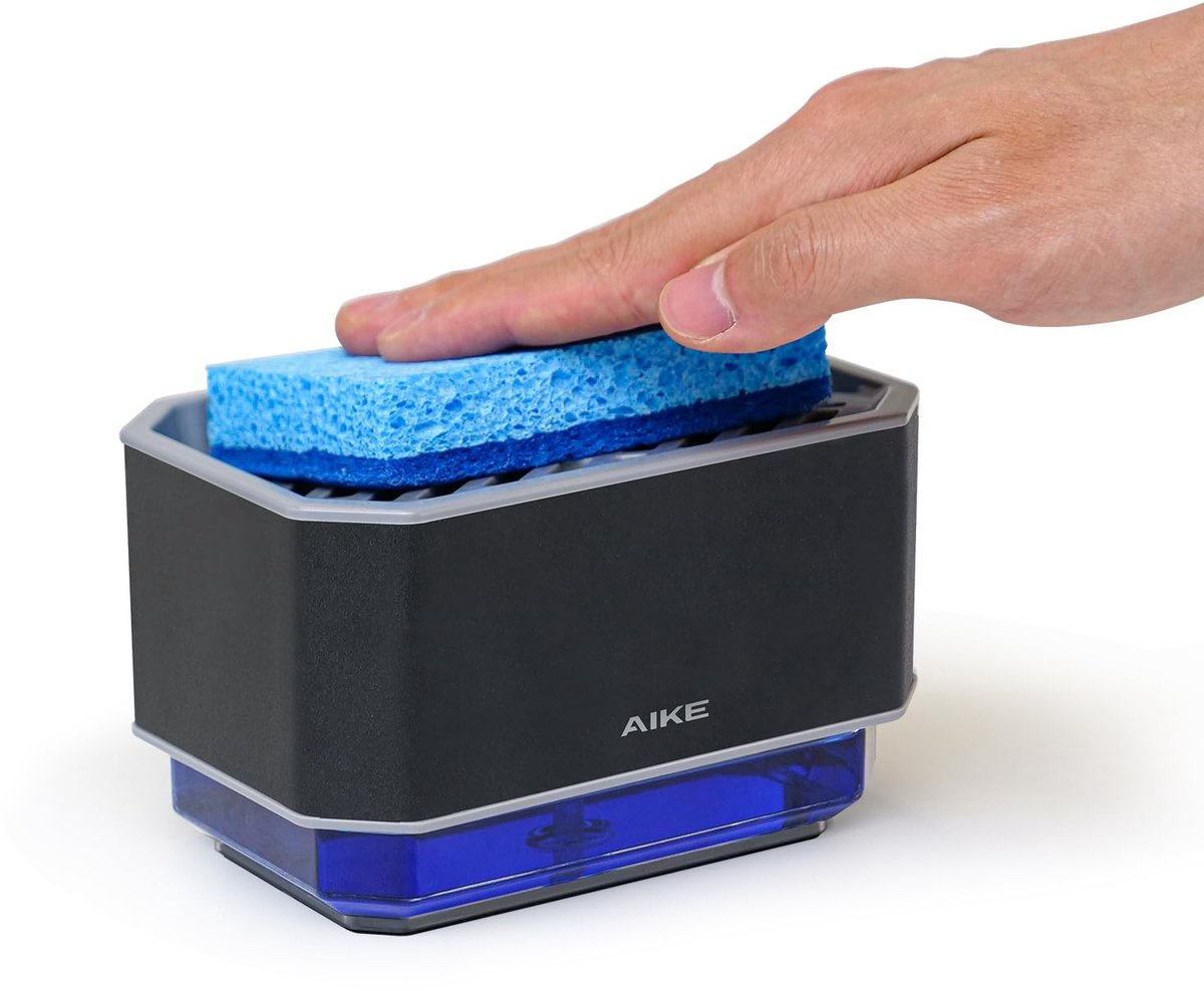 Solidchoice - RVS Afwasmiddel Dispenser met Spons, 240ml