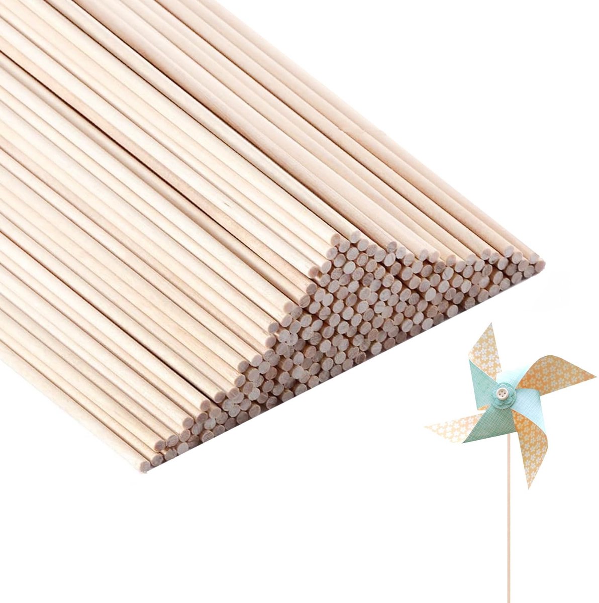 Solidchoice - Set van 200 Houten Stokken voor Ambachten en Modelbouw, 3 mm x 30 cm