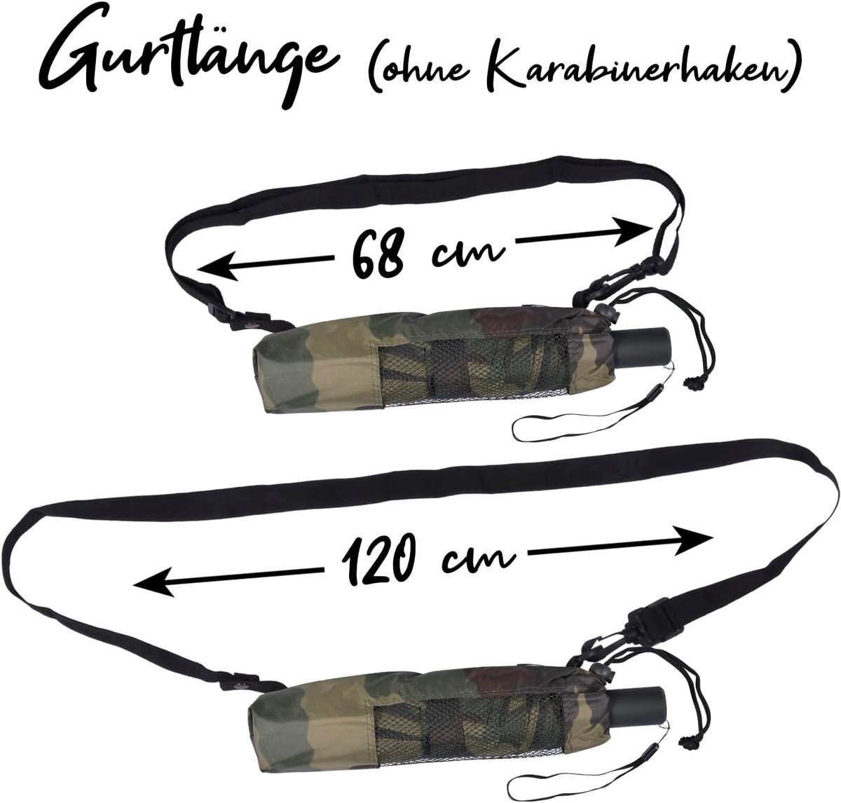 Pocketparaplu super mini - groot 94 cm - camouflage - ideaal voor onderweg - ShopVlot