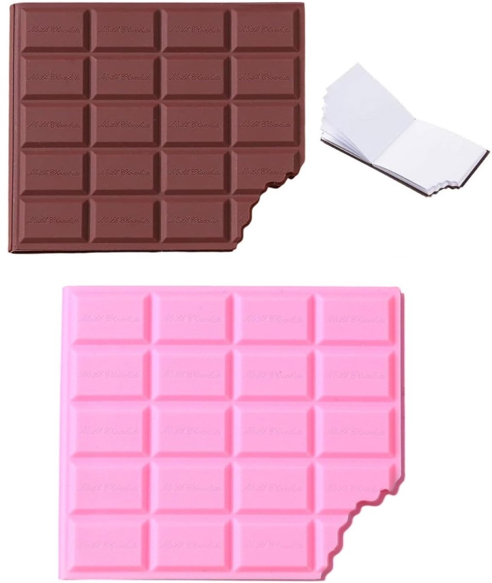 Solidchoice - Set van 2 Zelfklevende Notitieblokken in Roze en Crème