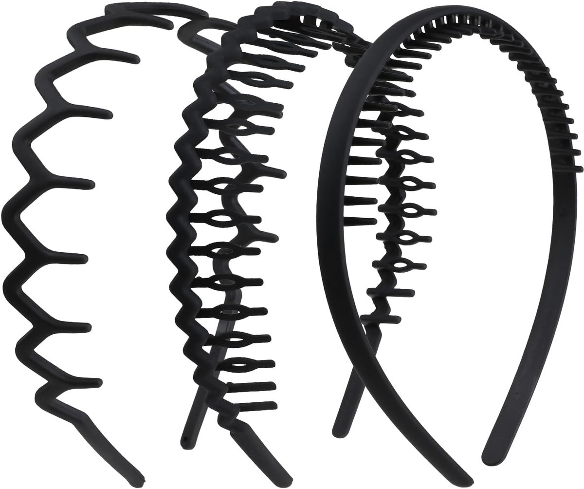 Haar kam met golvende tanden - 3-delige set kunststof - modieuze haarband accessoires - voor vrouwen, meisjes en mannen - ShopVlot