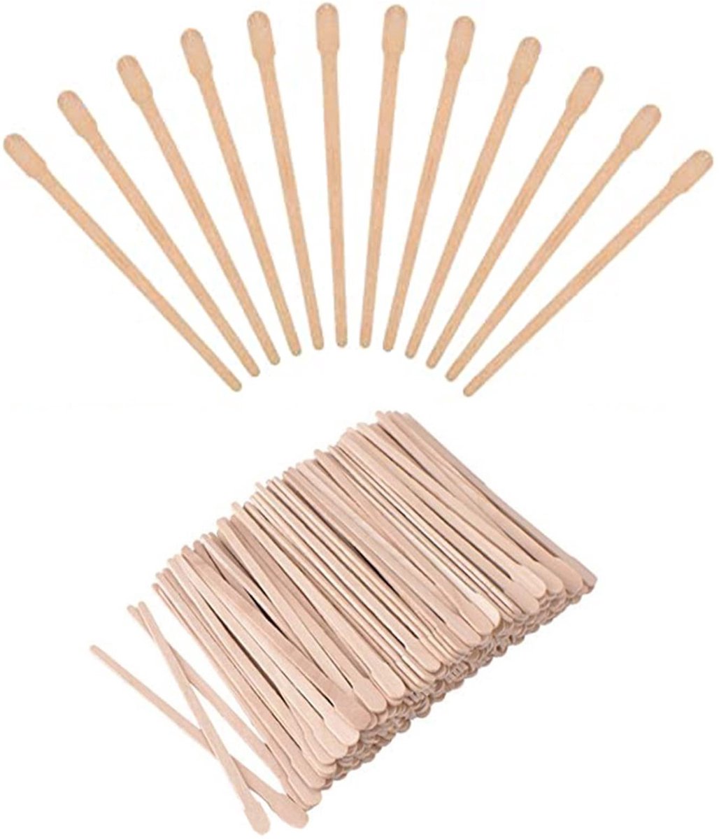 Solidchoice - 200 Stuks Houten Spatula's voor Haarverwijdering en Waxen