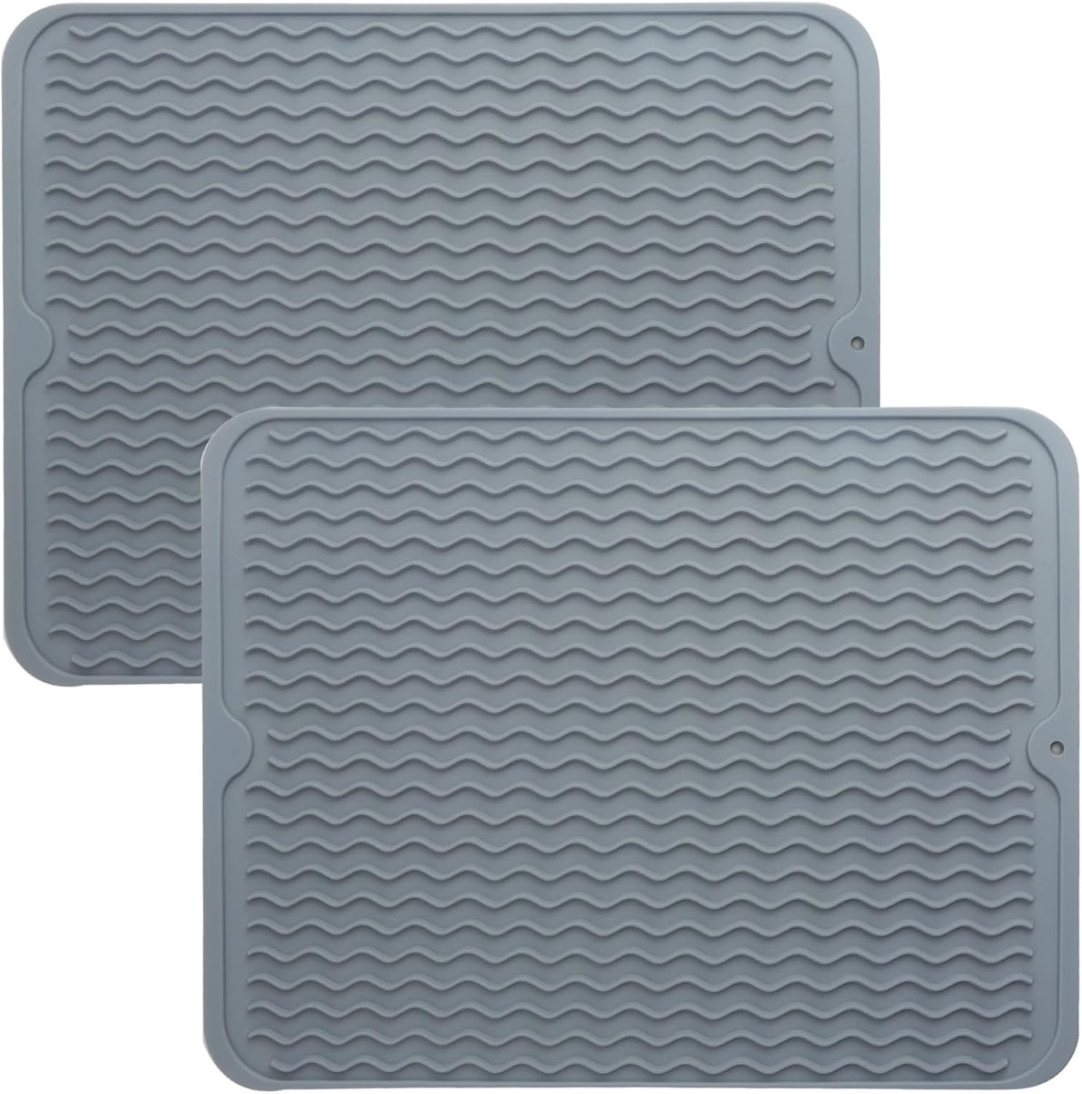 Afwasmat set van 2 - Siliconen Drainage Mat - Warmtebestendig - Efficiënte afwatering voor servies - ShopVlot