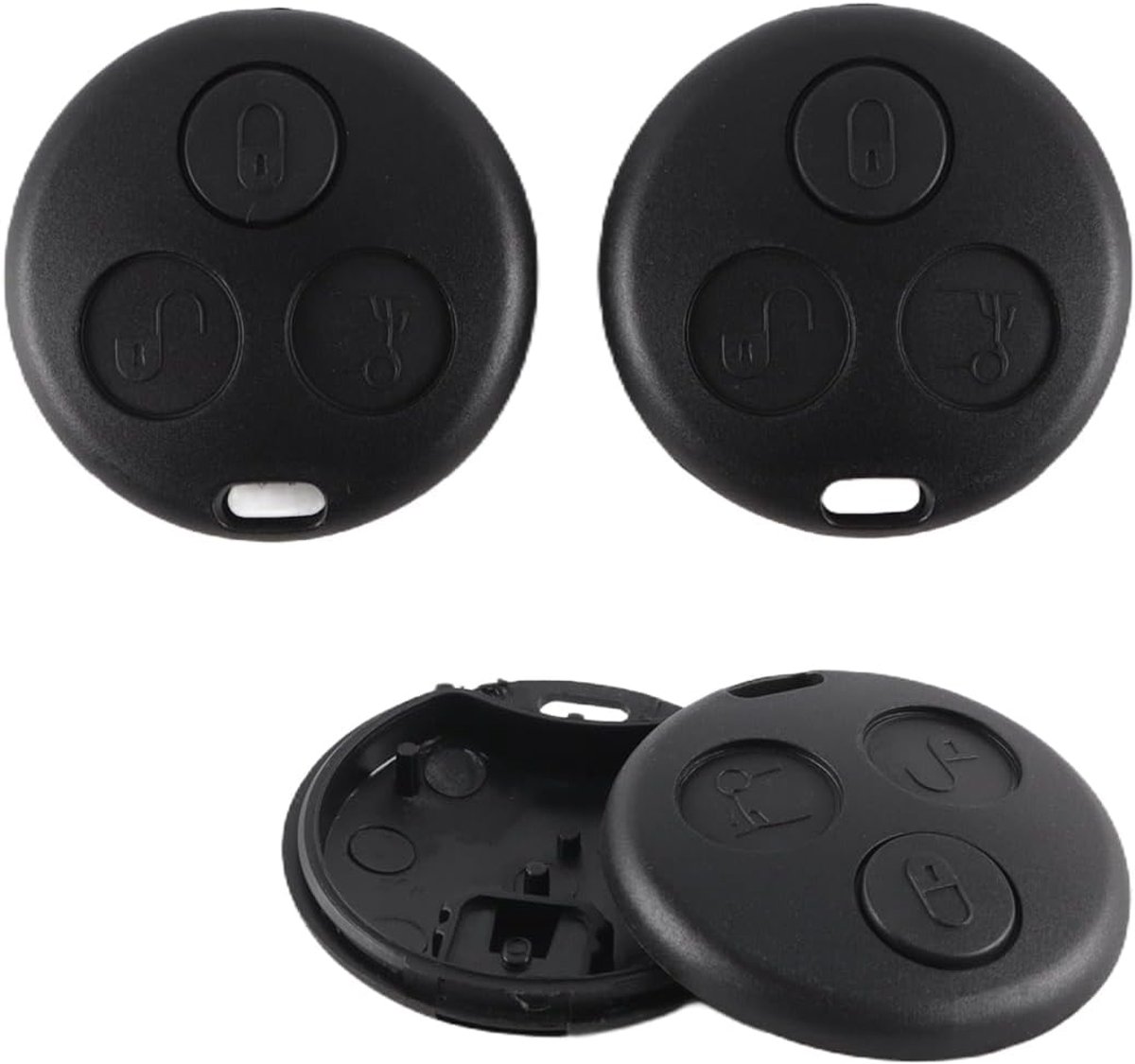 Afstandsbediening behuizing 3-knops - compatibel met Smart Fortwo 450 98-07 - beschermt uw sleutel - ShopVlot