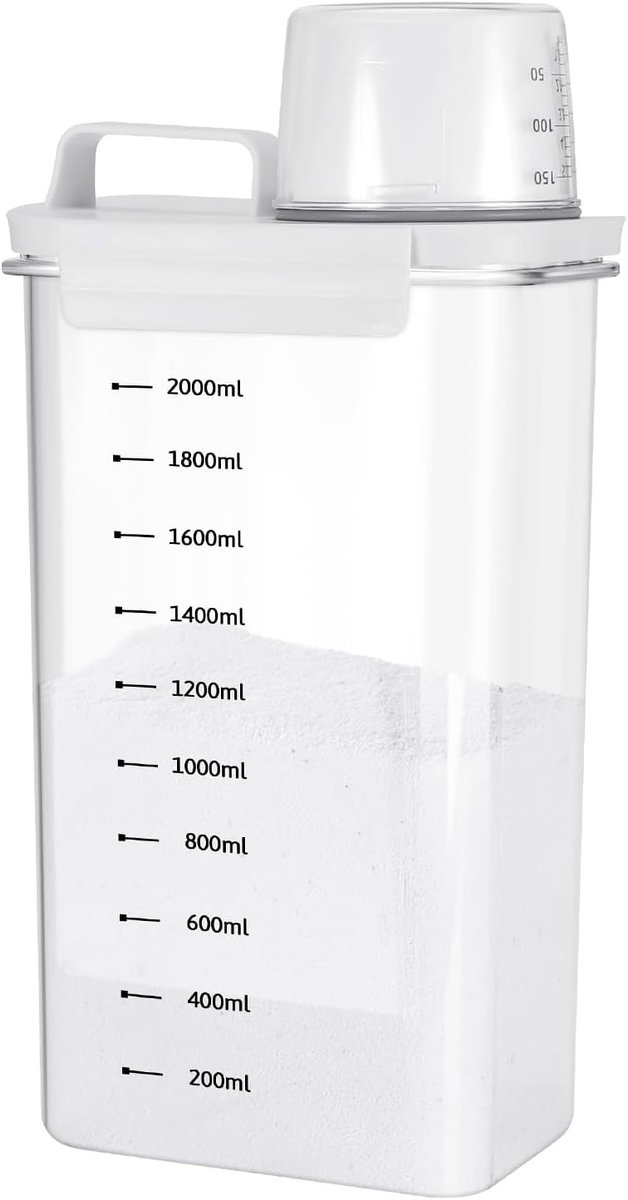 Wasmiddeldispenser - Transparant - 2300 ml - Lekvrije Dispenser met Siliconen Afdichting - Voor Wasmiddel en Verzorgingsproducten