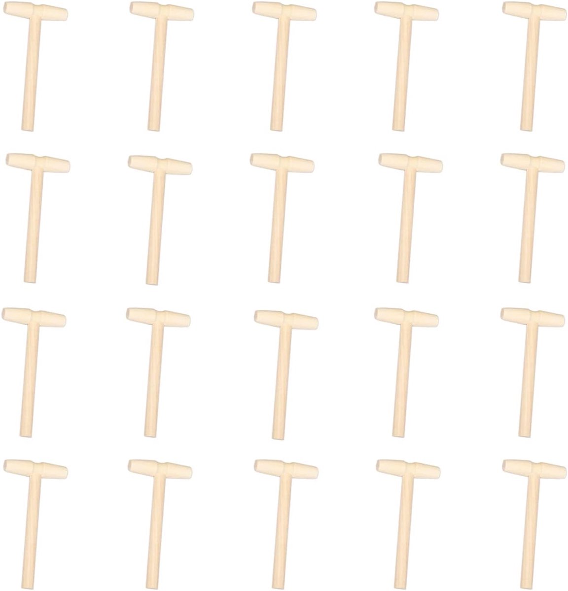 Mini houten hamer 20 stuks - Crab mallet - Stevig en herbruikbaar - Ideaal voor zeevruchten - ShopVlot