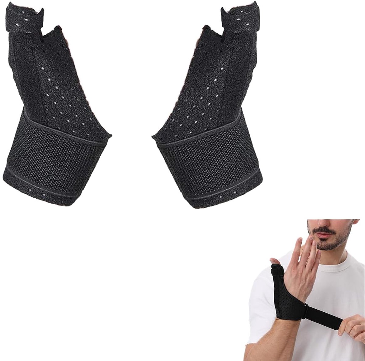 Thumb splint steunbrace - 2 stuks - Ademend nylon - Voor pijnverlichting en artritis - ShopVlot