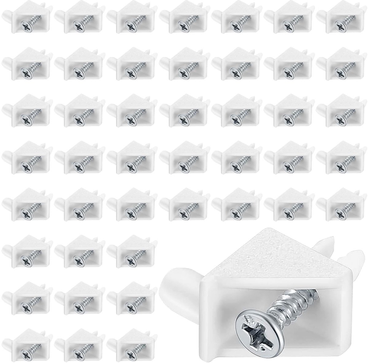 Solidchoice - 50 Stuks Steunbeugels voor Planken in Wit