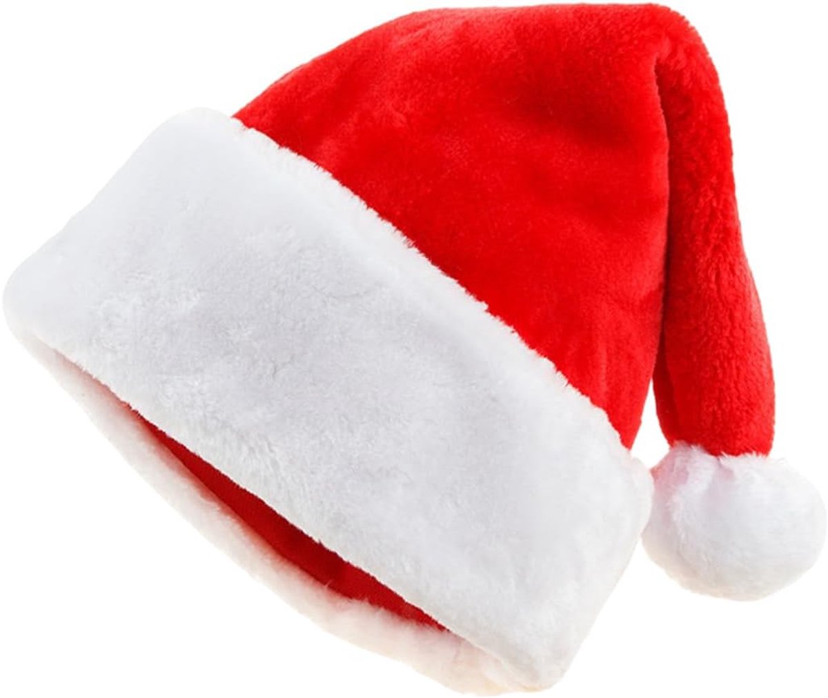 Kerstmuts plush voor volwassenen en kinderen - rode Santa muts - comfortabel en dik - ShopVlot