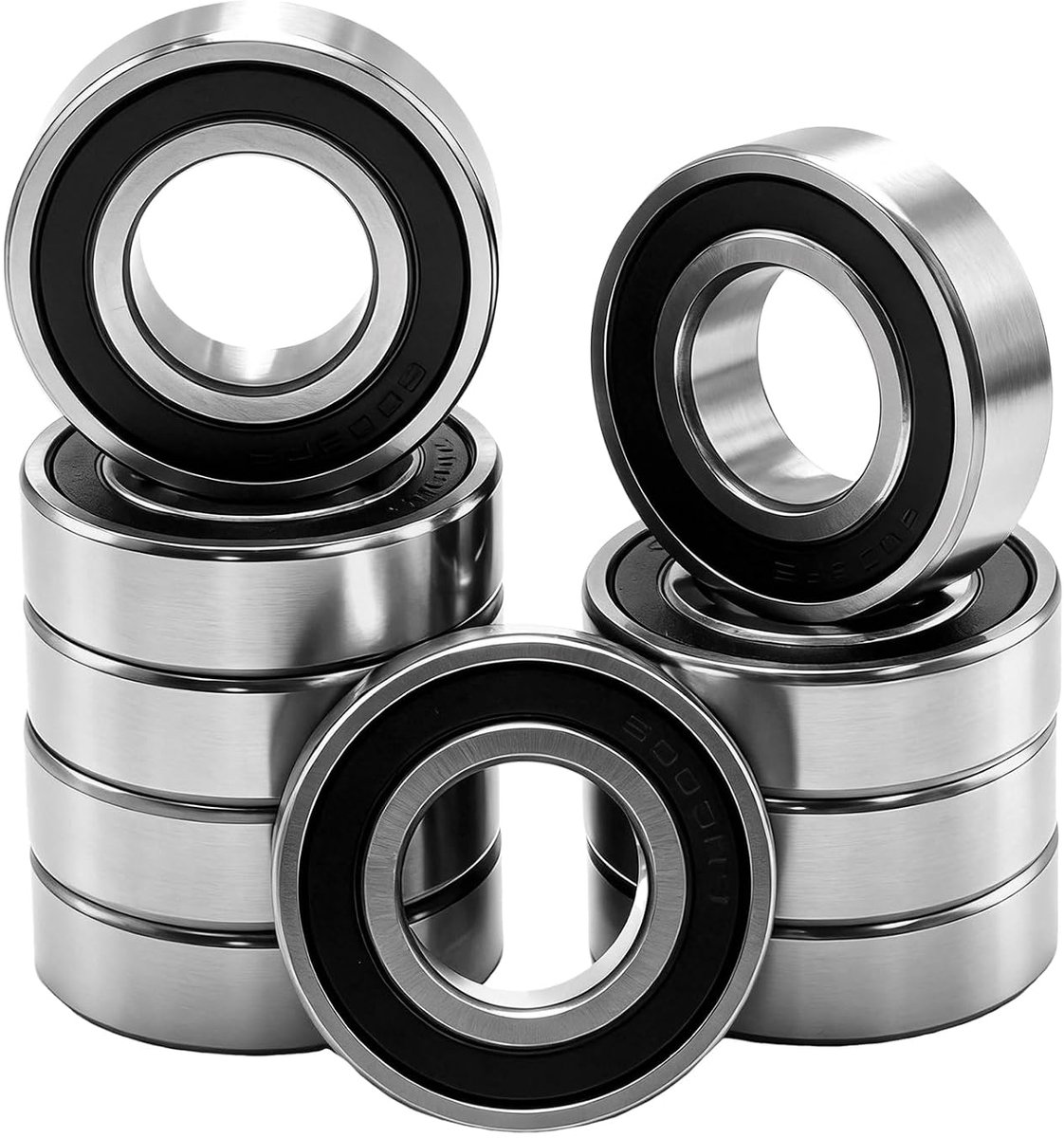 Kogellagers 6003-2RS 17 x 35 x 10 mm - Hooggelegeerd chroomstaal - Dubbele rubberen afdichtingen - ShopVlot