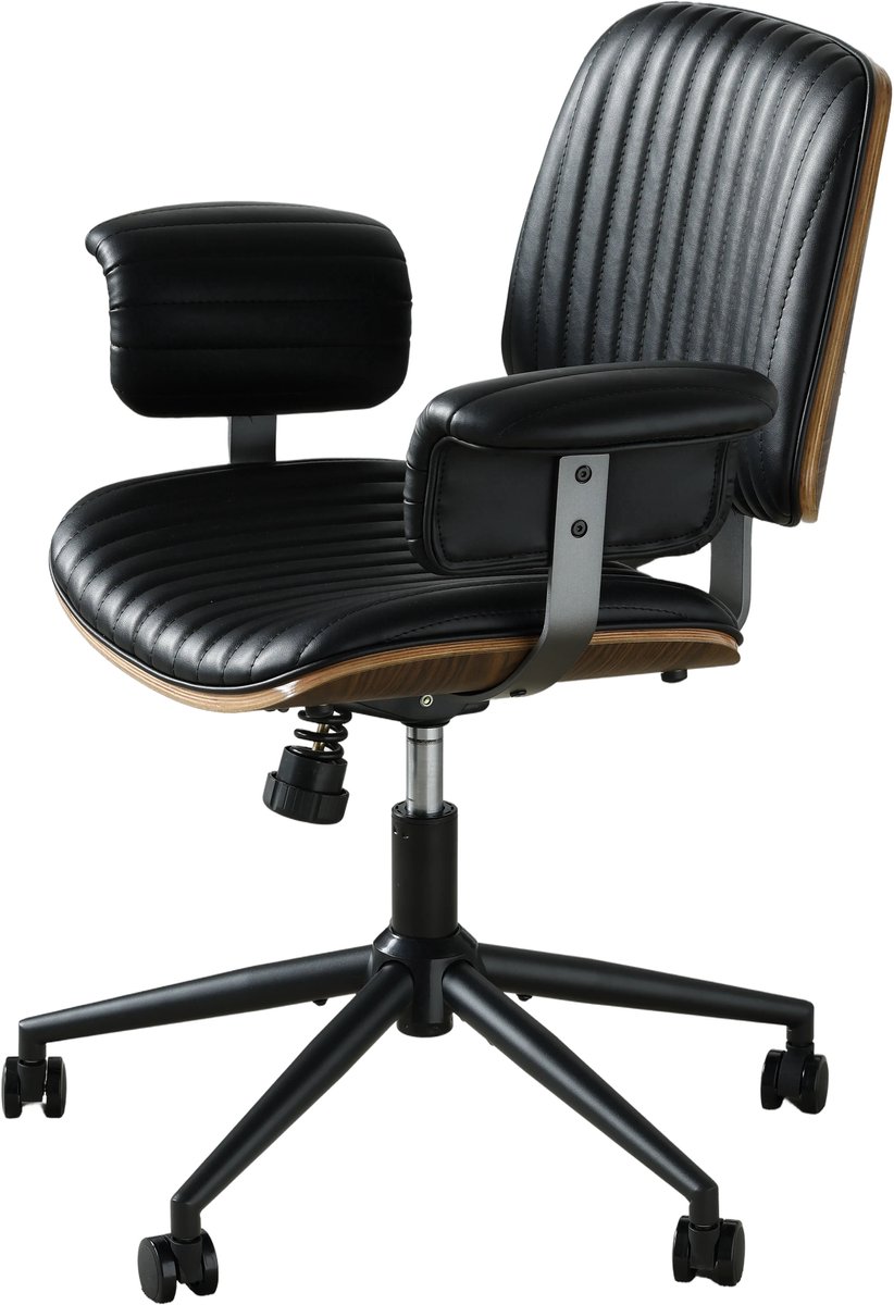 COVREO Bureaustoel 73x59x87 cm zwart, kunstleer met wielen draaibaar