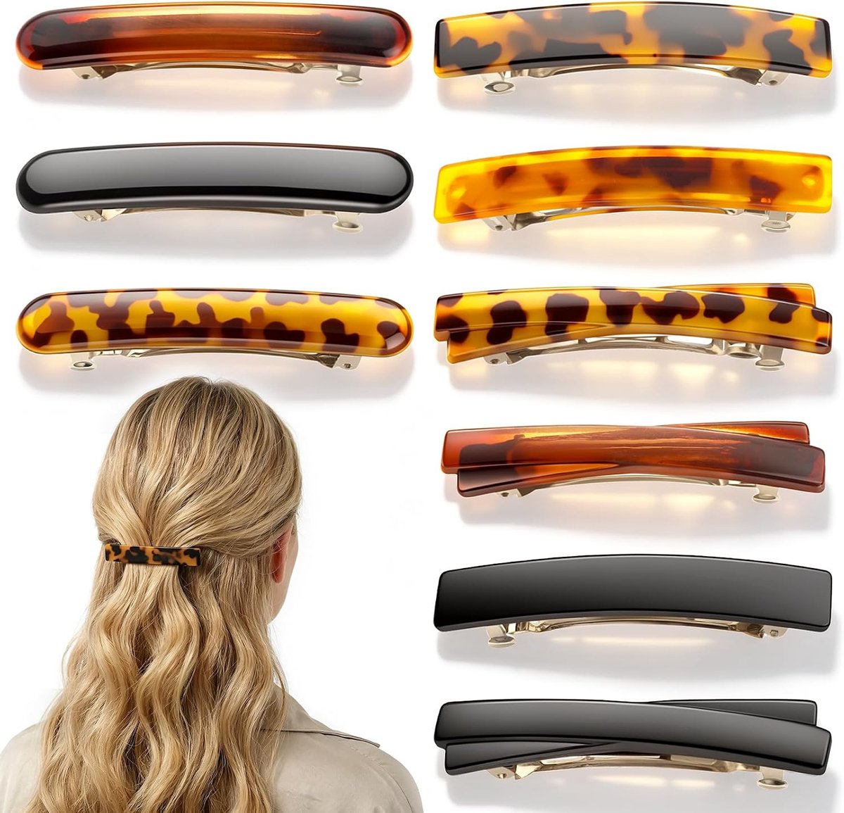 Haarspelden dames 9 stuks - Franse haarclips - Vintage haaraccessoires - Elegante look creëren - ShopVlot