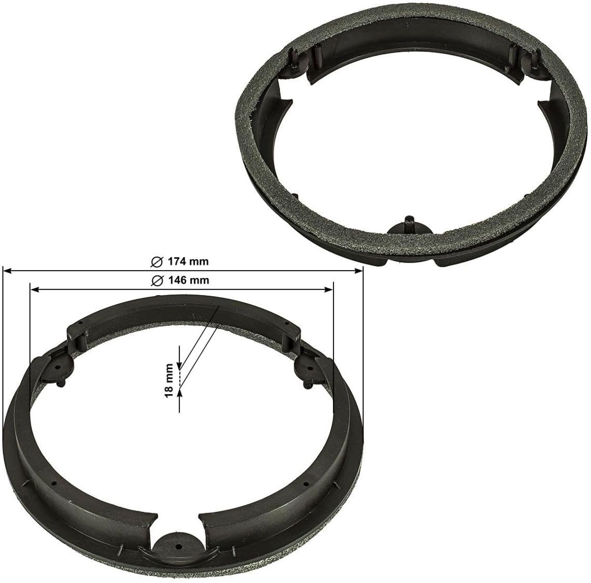 speakeradapter 165mm - geschikt voor Suzuki Swift Ignis Vitara Baleno - vervang originele speakers - ShopVlot
