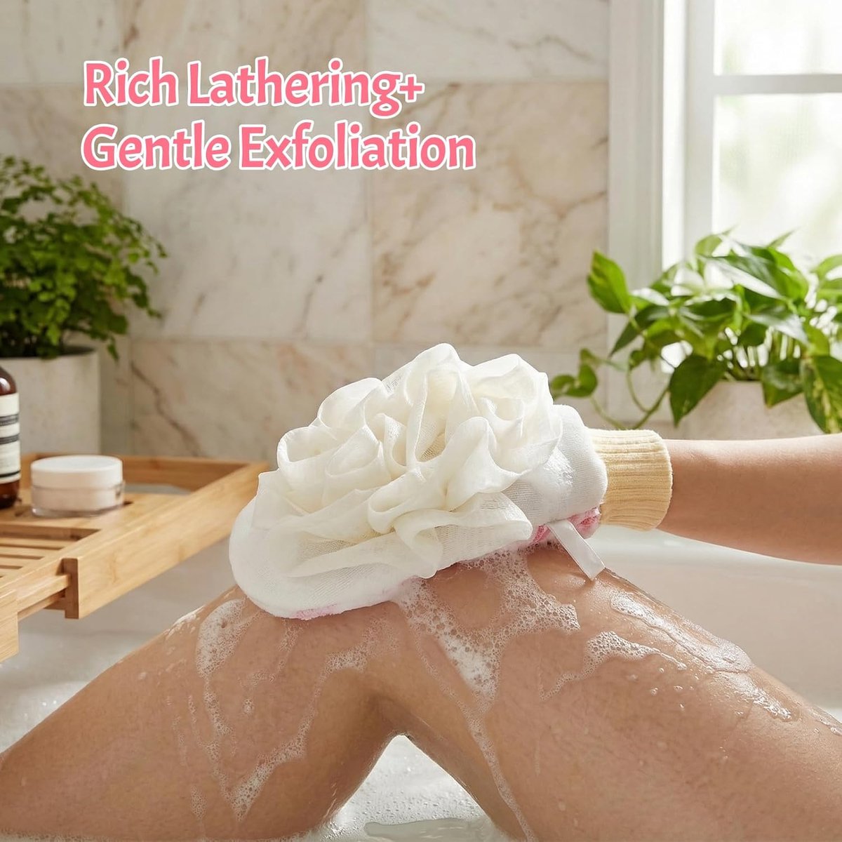 Scrubhandschoenen 2-in-1 - Natuurlijke loofah - Dode huidcellen verwijderen - Zachte exfoliatie - ShopVlot