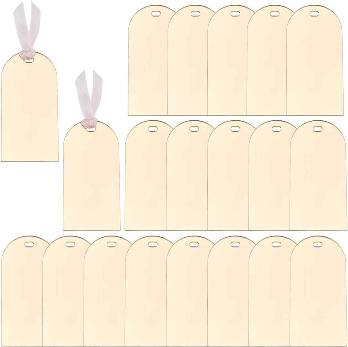 Plaatskaarten 20 stuks - Gouden spiegel acryl - DIY hangtags met gat - Perfect voor bruiloften en evenementen - ShopVlot
