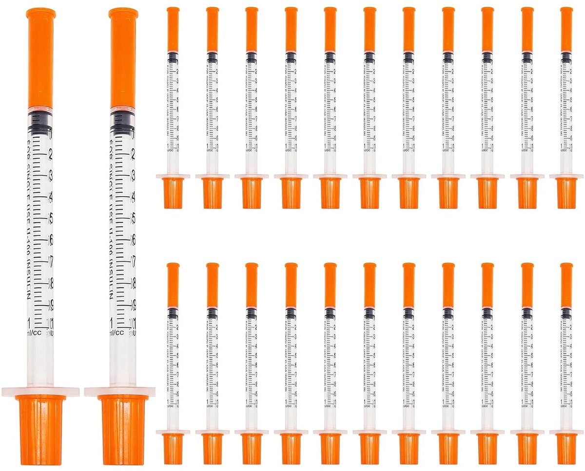 Syringes 1.0 ml - Steriele plastic spuiten met doppen - 24 stuks voor dierenvoeding - ShopVlot