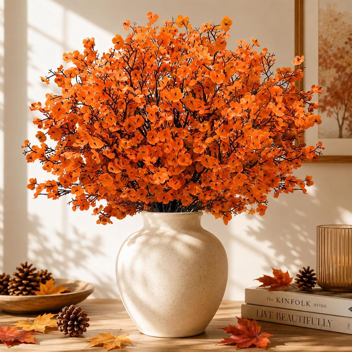 Kunstslingerbloemen 24 stuks - Oranje - Realistische uitstraling - Perfect voor decoratie - m-winkel