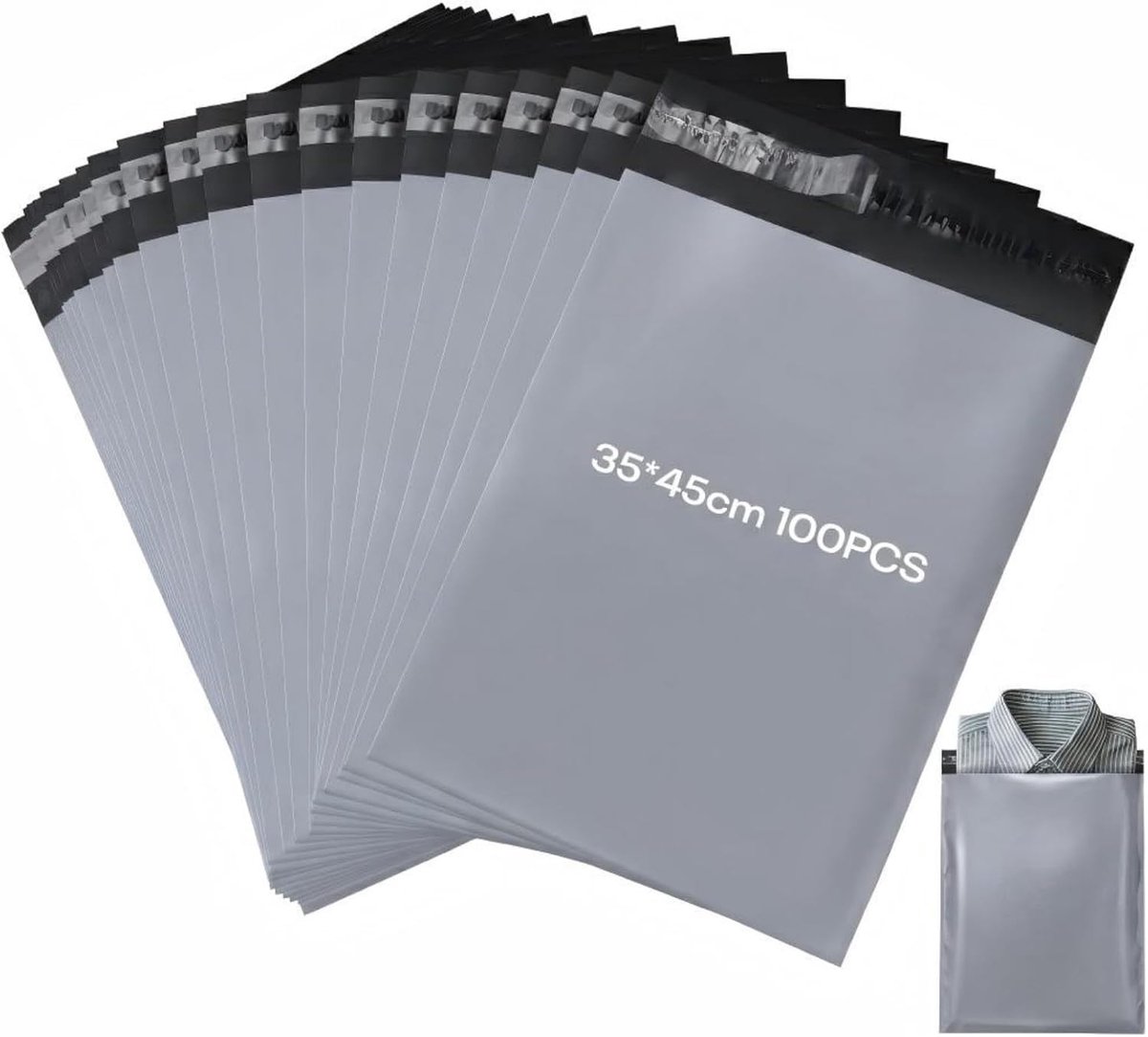 Verzendzakken 35 x 45 cm - 120 micron zelfklevend - slijtvast en waterdicht - ideaal voor kleding - ShopVlot