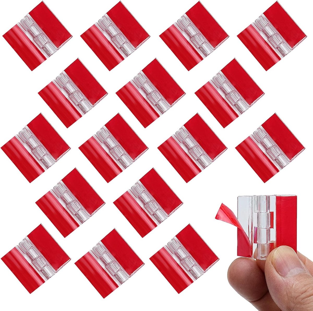 Duidelijke en zelfklevende acryl scharnieren - 16 stuks voor meubels, aquaria en knutselprojecten