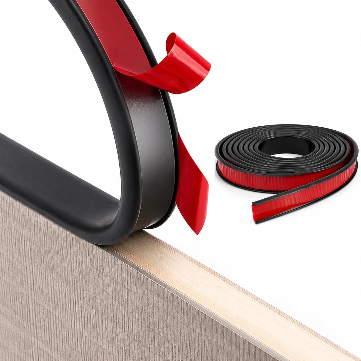 U-vormige zelfklevende randband 2 m x 18 mm - TPE-materiaal - zachte bescherming - ideaal voor meubelrand en werkblad - ShopVlot