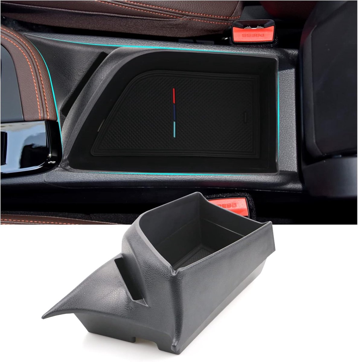 Center console organizer voor BMW X1 F48 en X2 F39 - zwart - waterdicht en schimmelbestendig - ShopVlot