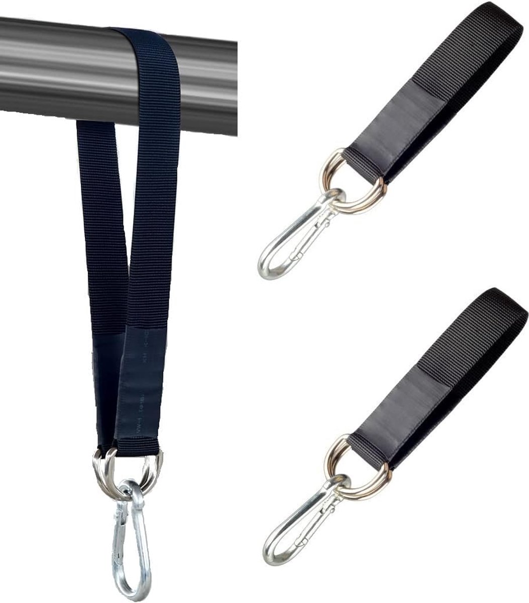 Carabiner haken voor deurrek - 2 stuks - Swing ophangbanden met D-ring - Maximaal laadvermogen 200 kg - ShopVlot
