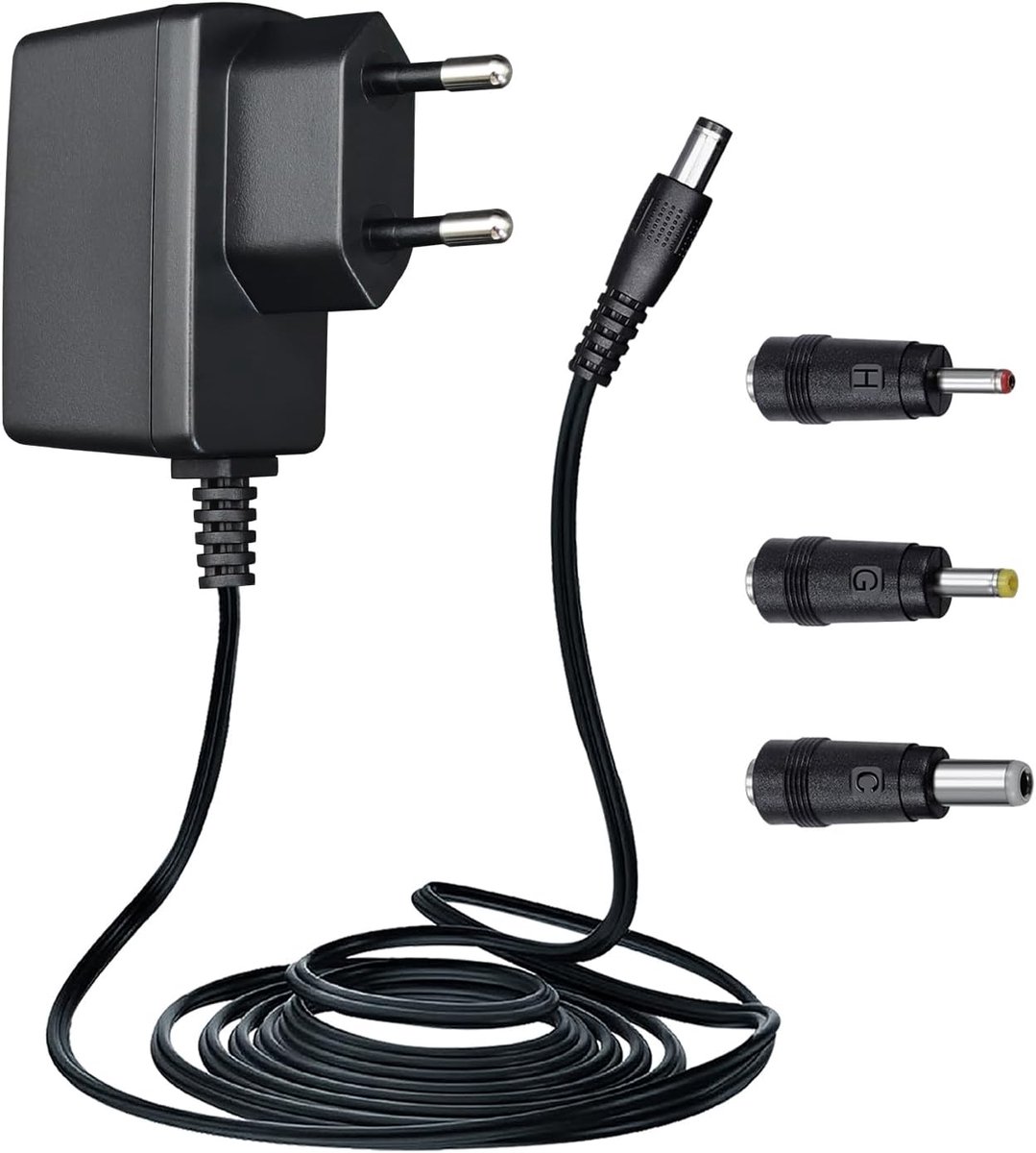 6V 1A/1000mA 1.8m Power Adapter, AC 100-240V to DC 6V 1A 6W Switching Adapter Wall Plug with 3 Attachments for Blood - ShopVlot