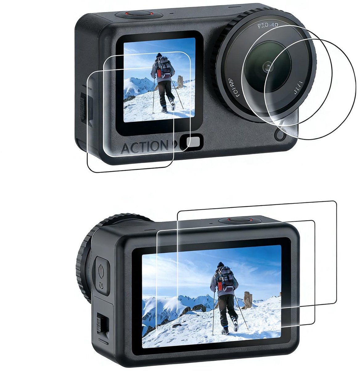 Solidchoice - Beschermset voor DJI Osmo Action 6 met Tempered Glass en Lenskap