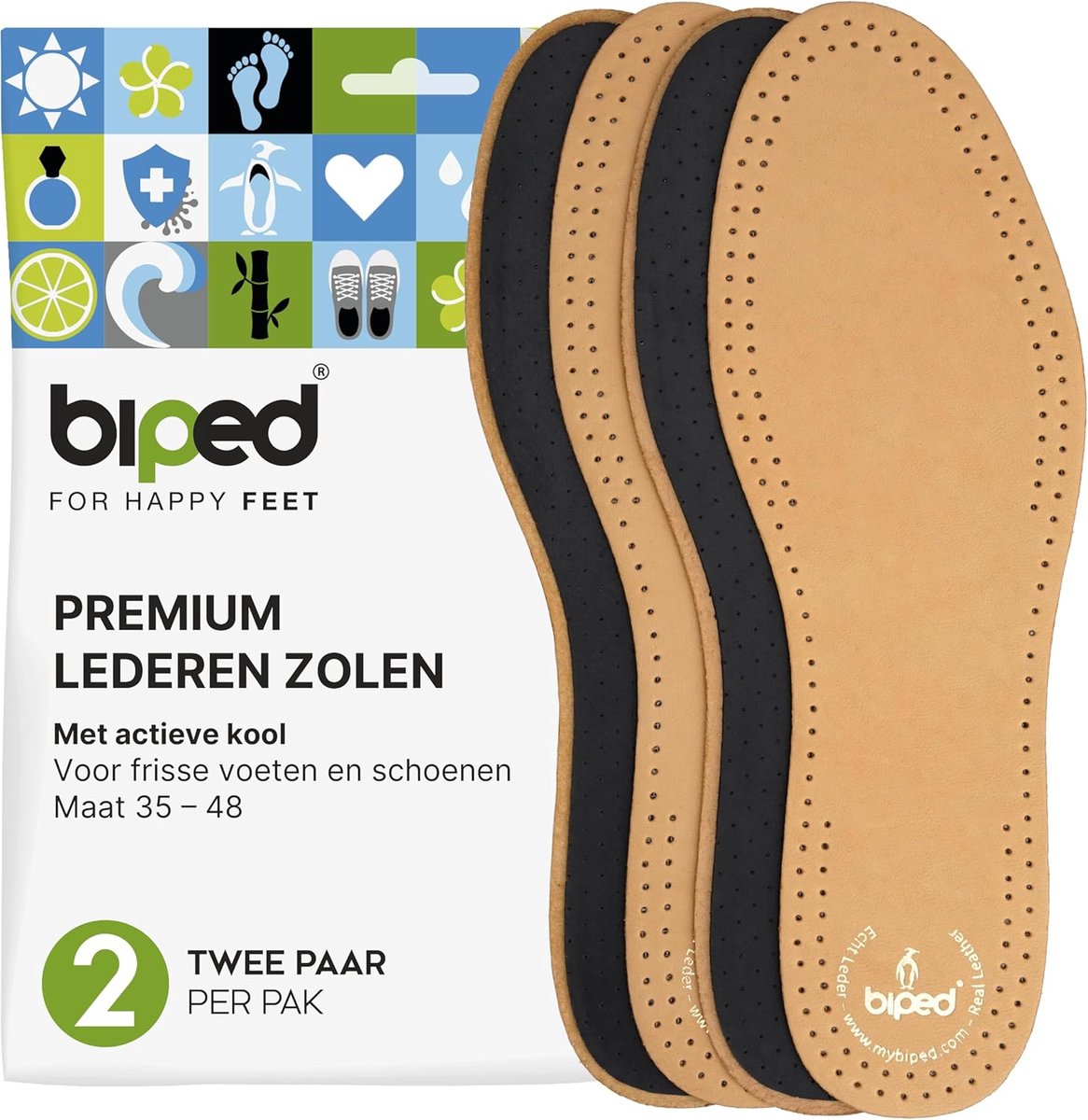 Schoenenzolen Premium Actieve Kool Leer - Ademend Tegen Zweetvoeten - Zachte Leerinzolen voor Dames en Heren - ShopVlot