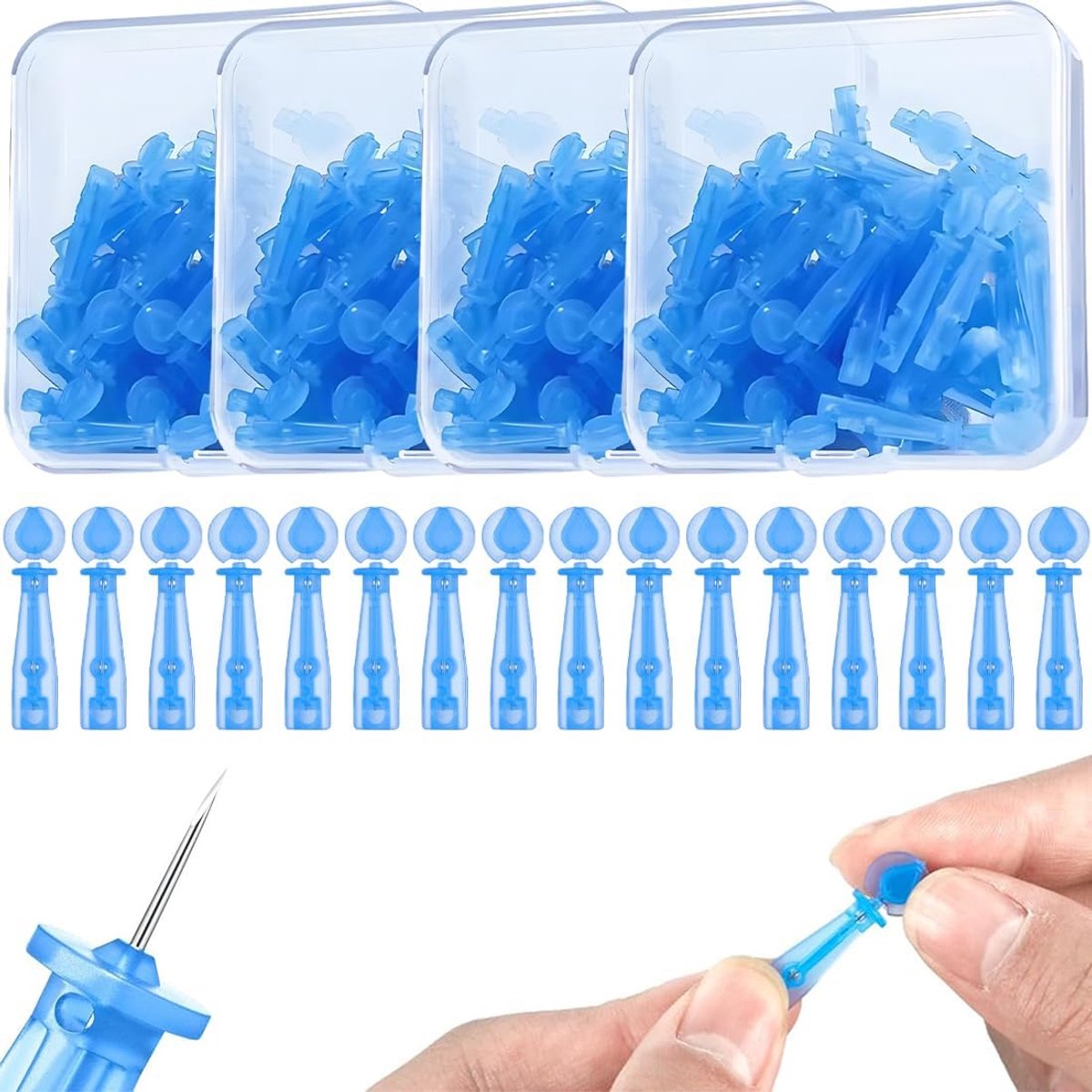 Blackhead remover set van 200 - wegwerpnaalden van plastic en roestvrij staal - stevig en duurzaam - ShopVlot