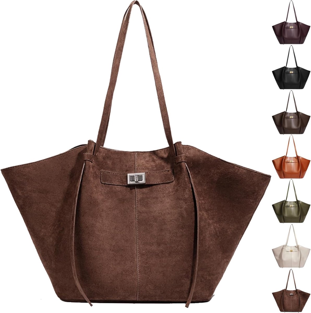 Lederen Totetas Dames - Grote Shopper - PU Handvat - Perfect voor Werk en Winkelen - ShopVlot