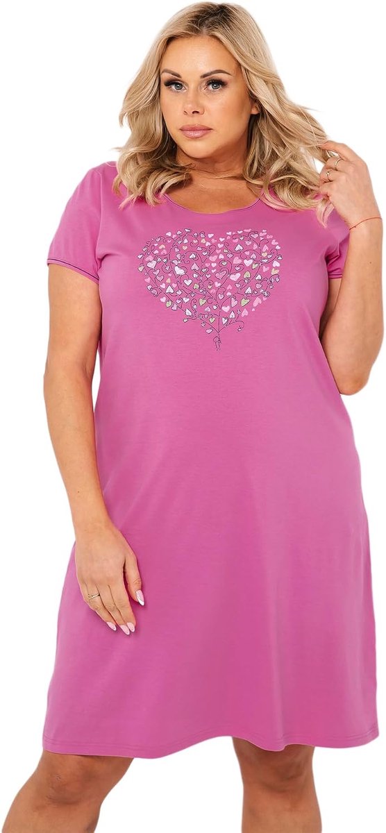 Nachtjurk plus size - 100% katoen - Klassiek design - Comfortabel voor een goede nachtrust - ShopVlot