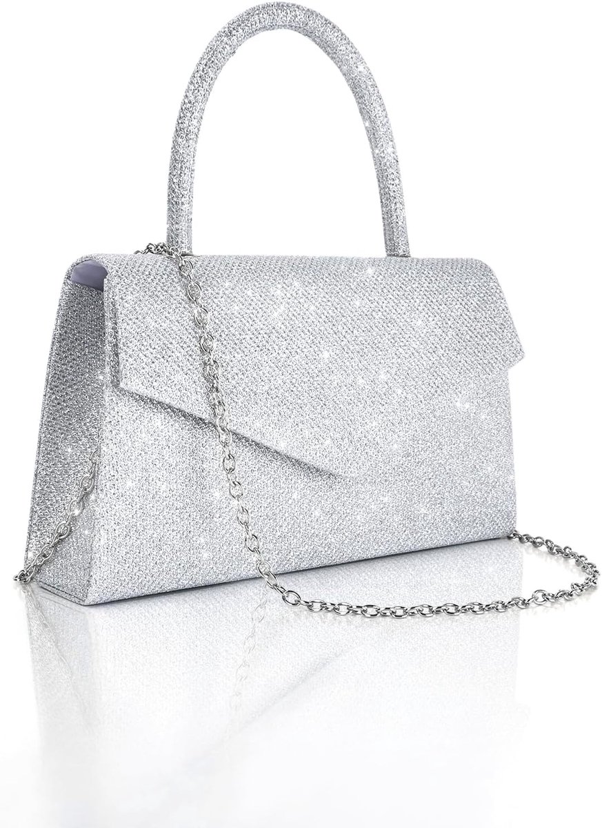 Avondtas met rhinestones - Sparkly clutch - Aluminium kralen - Perfect voor bruiloft of gala - ShopVlot