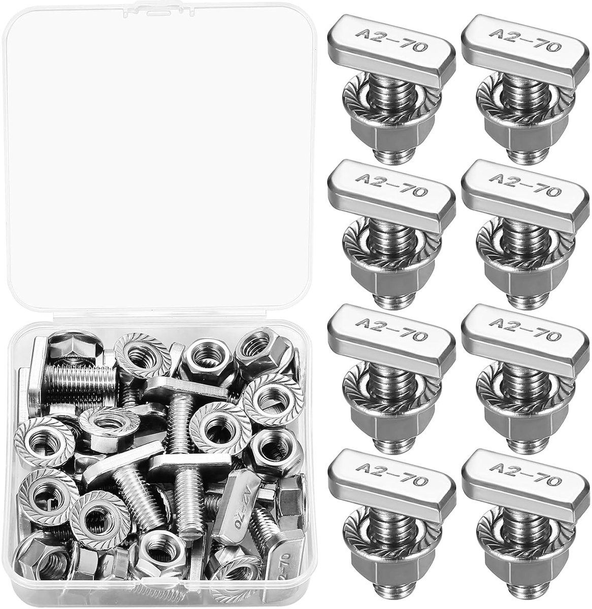 m10 x 30mm 10pcs Hammer Head Screws, Stainless Steel Hammer Head Screw with 10pcs Flange Nuts, Greenhouse Screws for - ShopVlot