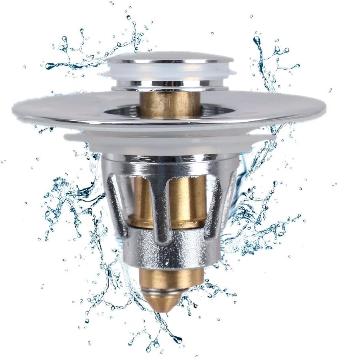 MINGBOLIN Basin Stopper Pop Up, Drain Magic Brass Bounce Core Push-Type Drain Plug Plug Sink Pop Up Drain Stop Sink - ShopVlot