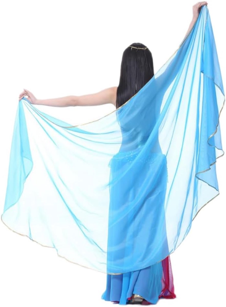 Wambere 250cm x 120cm Half Round Scarf Half Round Chiffon Hand Scarf Belly Dance Scarf Women Belly Dance Accessories - ShopVlot